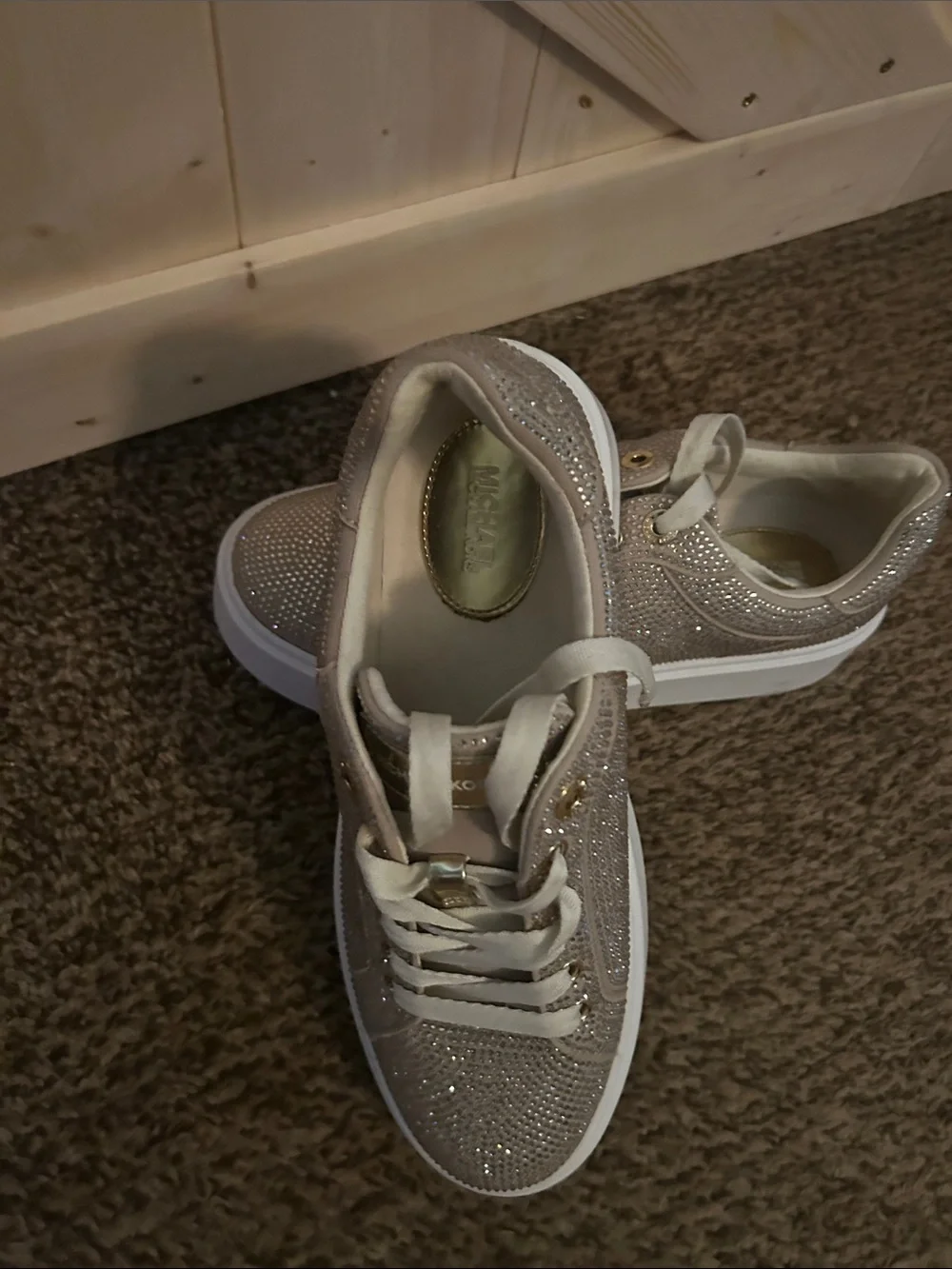 Michael Kors Women's Glitter Low-Top Sneakers in Light Taupe